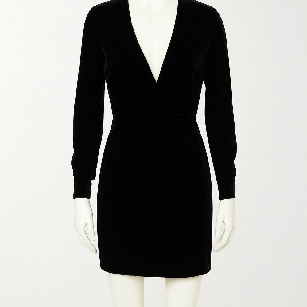 The Kooples Elegant Black Long Sleeve Velvet Dress